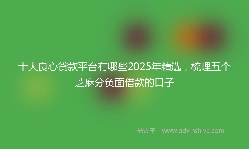 十大良心贷款平台有哪些2025年精选，梳理五个芝麻分负面借款的口子