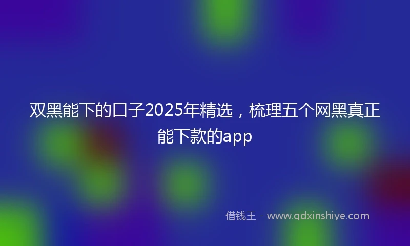 双黑能下的口子2025年精选，梳理五个网黑真正能下款的app