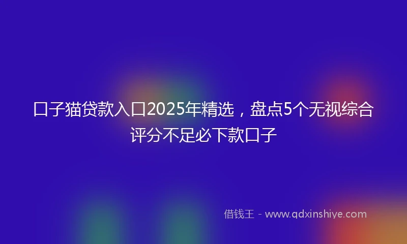 口子猫贷款入口2025年精选，盘点5个无视综合评分不足必下款口子