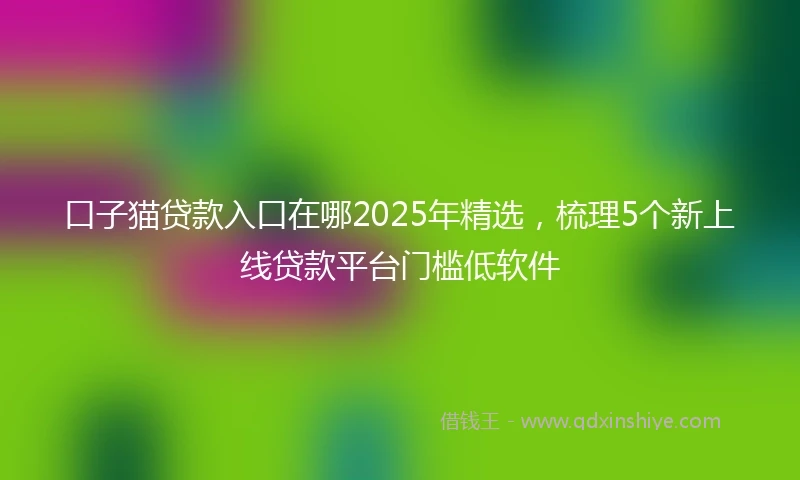 口子猫贷款入口在哪2025年精选，梳理5个新上线贷款平台门槛低软件