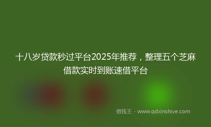 十八岁贷款秒过平台2025年推荐，整理五个芝麻借款实时到账速借平台
