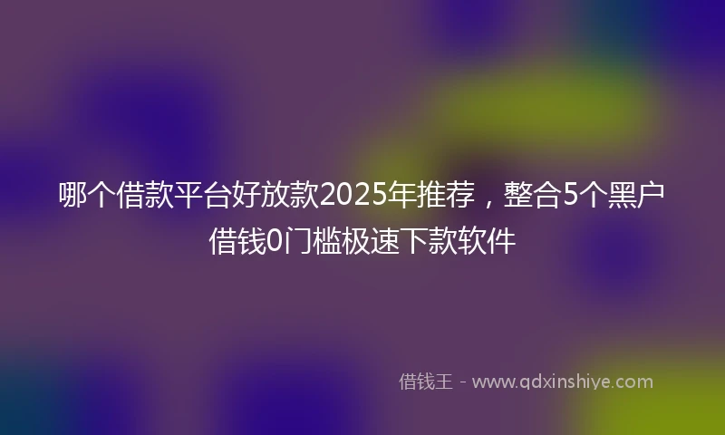 哪个借款平台好放款2025年推荐,整合5个黑户借钱0门槛极速下款软件