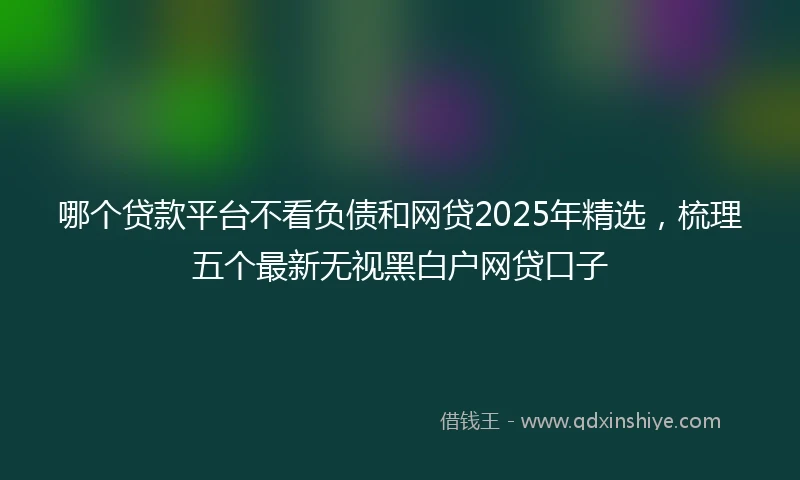 哪个贷款平台不看负债和网贷2025年精选，梳理五个最新无视黑白户网贷口子