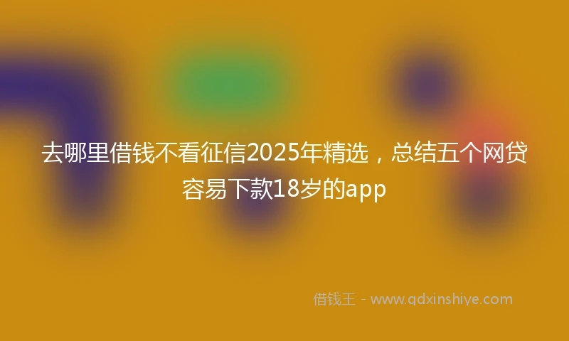 去哪里借钱不看征信2025年精选，总结五个网贷容易下款18岁的app