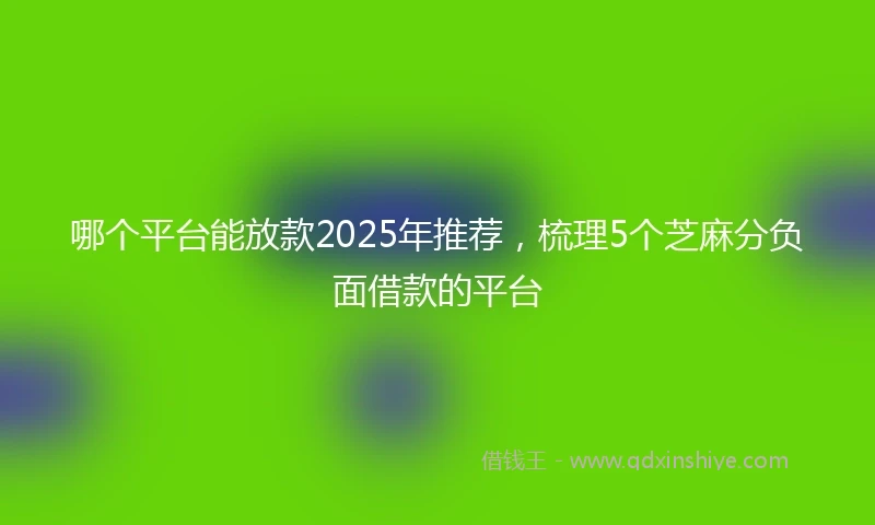 哪个平台能放款2025年推荐，梳理5个芝麻分负面借款的平台