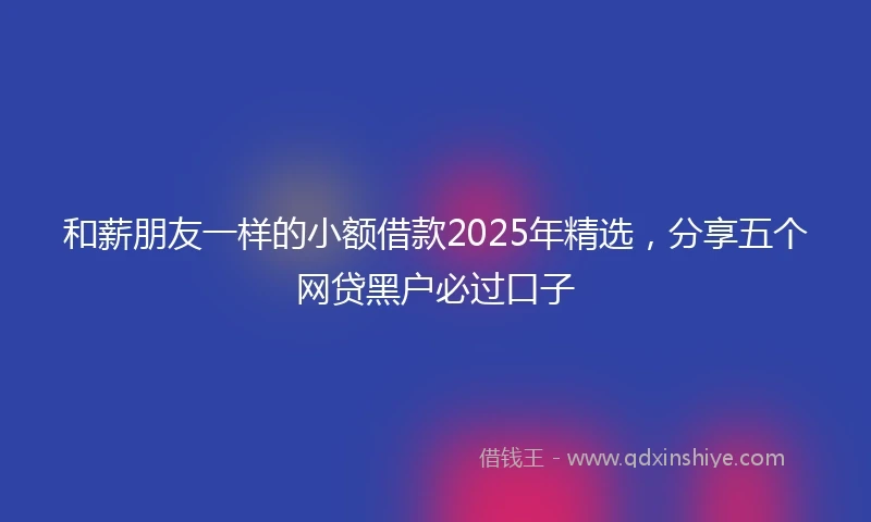 和薪朋友一样的小额借款2025年精选，分享五个网贷黑户必过口子