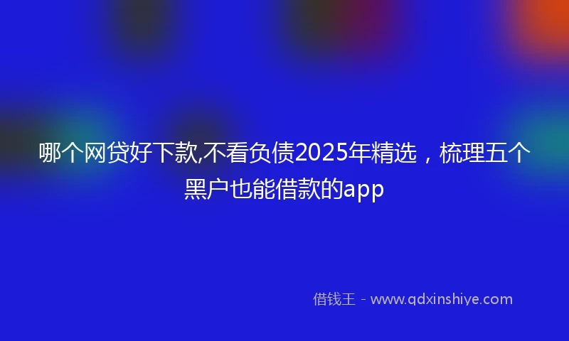 哪个网贷好下款,不看负债2025年精选，梳理五个黑户也能借款的app