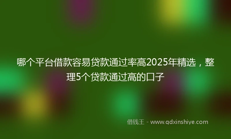 哪个平台借款容易贷款通过率高2025年精选，整理5个贷款通过高的口子