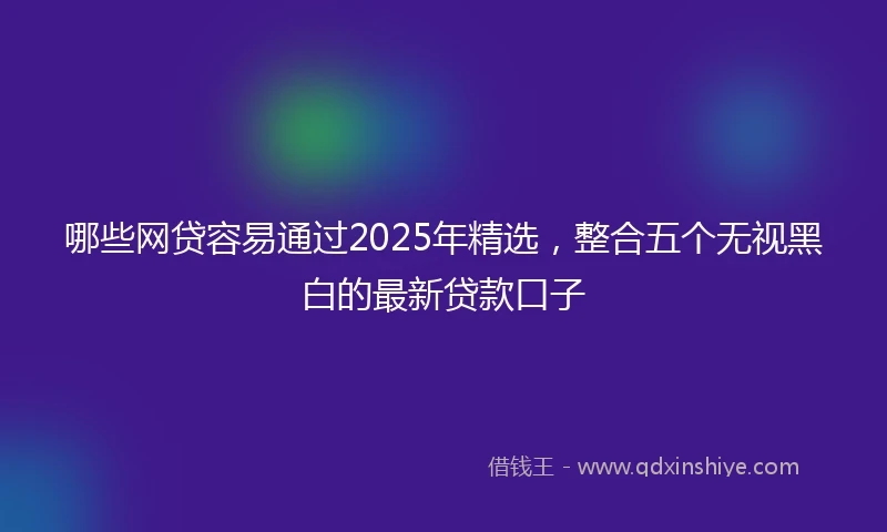哪些网贷容易通过2025年精选,整合五个无视黑白的最新贷款口子