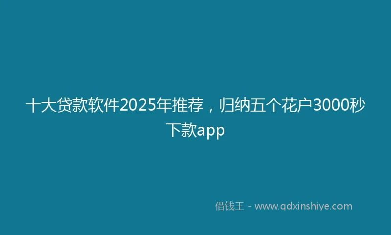 十大贷款软件2025年推荐，归纳五个花户3000秒下款app