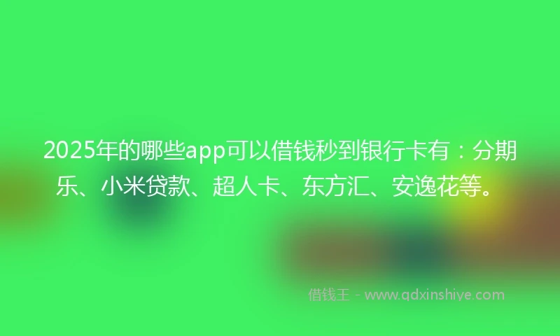 2025年的哪些app可以借钱秒到银行卡有：分期乐、小米贷款、超人卡、东方汇、安逸花等。