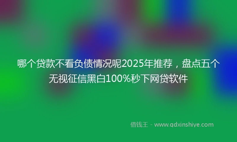 哪个贷款不看负债情况呢2025年推荐，盘点五个无视征信黑白100%秒下网贷软件