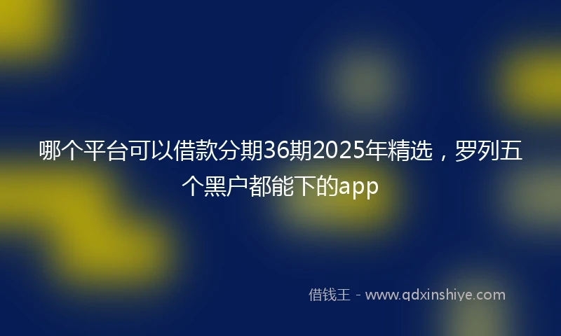 哪个平台可以借款分期36期2025年精选，罗列五个黑户都能下的app