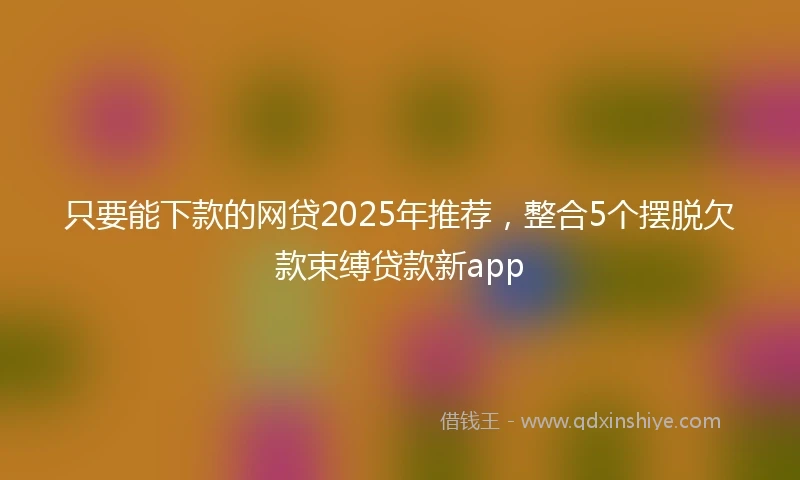 只要能下款的网贷2025年推荐，整合5个摆脱欠款束缚贷款新app