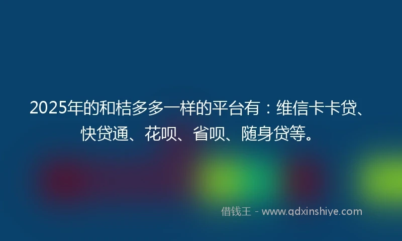 2025年的和桔多多一样的平台有：维信卡卡贷、快贷通、花呗、省呗、随身贷等。