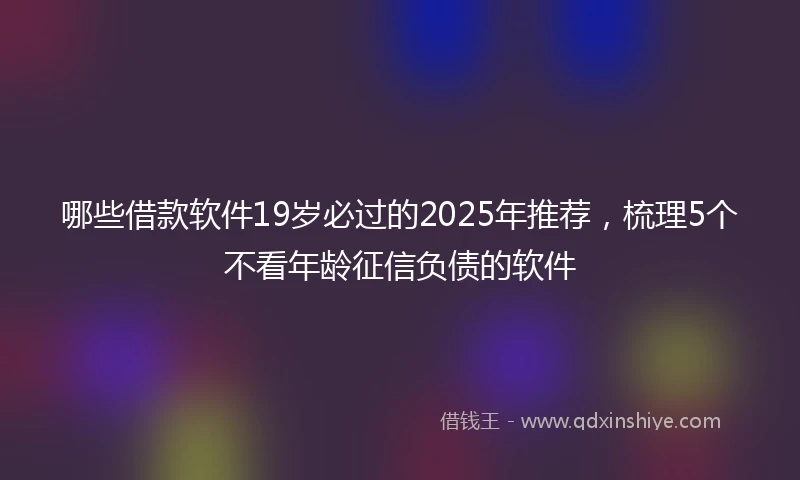 哪些借款软件19岁必过的2025年推荐，梳理5个不看年龄征信负债的软件