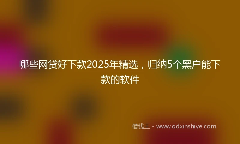 哪些网贷好下款2025年精选，归纳5个黑户能下款的软件