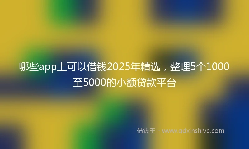 哪些app上可以借钱2025年精选，整理5个1000至5000的小额贷款平台