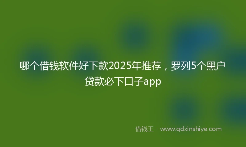 哪个借钱软件好下款2025年推荐，罗列5个黑户贷款必下口子app