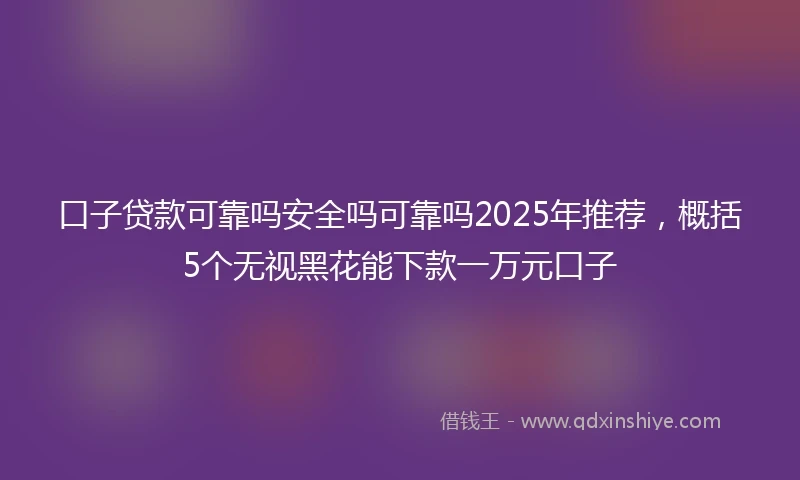 口子贷款可靠吗安全吗可靠吗2025年推荐,概括5个无视黑花能下款一万元口子