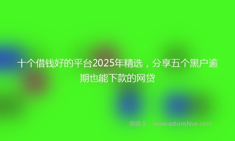 十个借钱好的平台2025年精选，分享五个黑户逾期也能下款的网贷