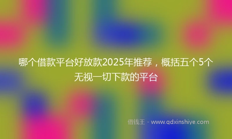 哪个借款平台好放款2025年推荐，概括五个5个无视一切下款的平台
