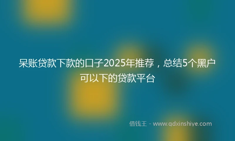 呆账贷款下款的口子2025年推荐，总结5个黑户可以下的贷款平台
