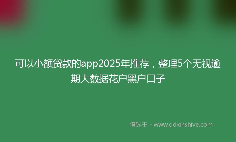 可以小额贷款的app2025年推荐，整理5个无视逾期大数据花户黑户口子