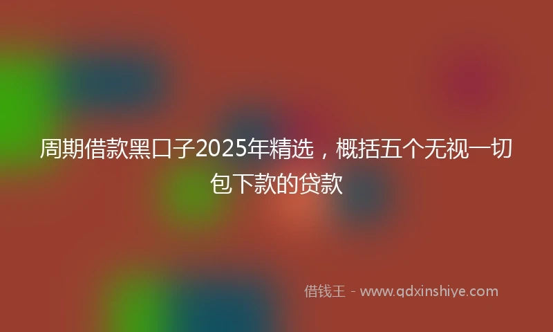 周期借款黑口子2025年精选，概括五个无视一切包下款的贷款