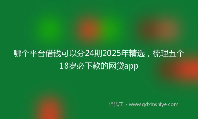 哪个平台借钱可以分24期2025年精选，梳理五个18岁必下款的网贷app