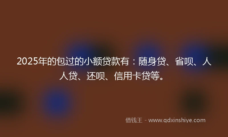2025年的包过的小额贷款有：随身贷、省呗、人人贷、还呗、信用卡贷等。