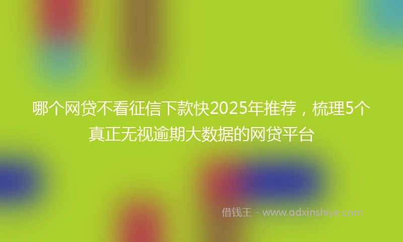 哪个网贷不看征信下款快2025年推荐，梳理5个真正无视逾期大数据的网贷平台
