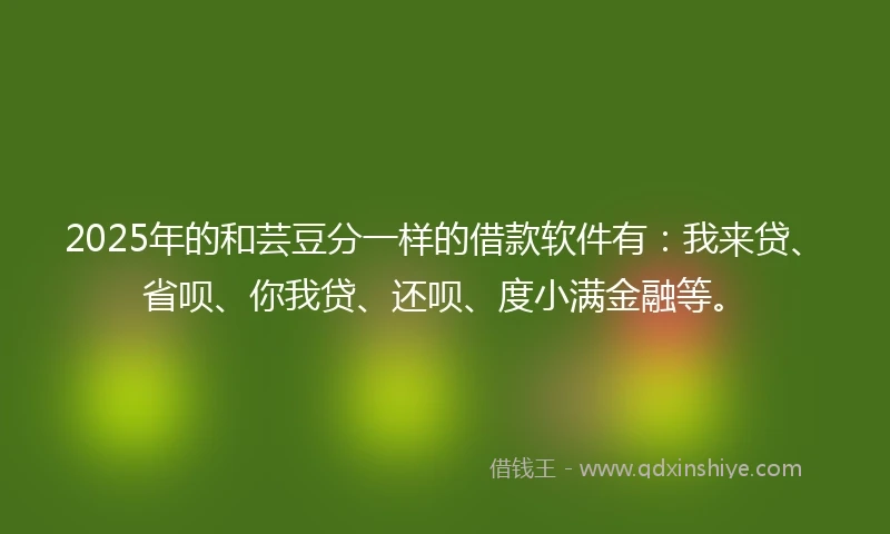 2025年的和芸豆分一样的借款软件有：我来贷、省呗、你我贷、还呗、度小满金融等。