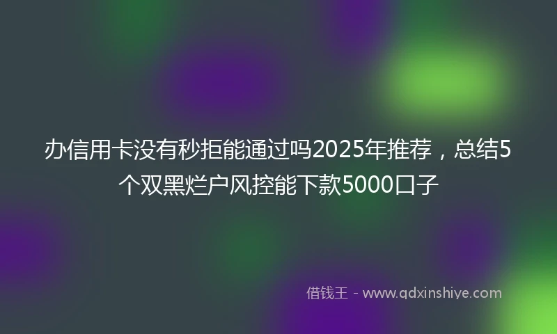 办信用卡没有秒拒能通过吗2025年推荐，总结5个双黑烂户风控能下款5000口子