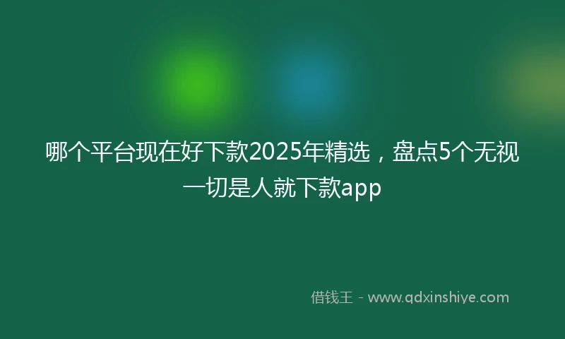 哪个平台现在好下款2025年精选，盘点5个无视一切是人就下款app