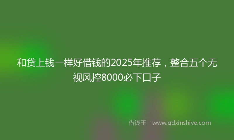 和贷上钱一样好借钱的2025年推荐，整合五个无视风控8000必下口子