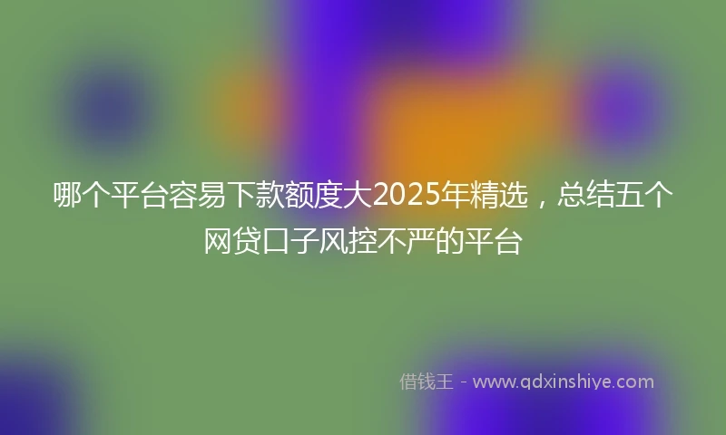 哪个平台容易下款额度大2025年精选，总结五个网贷口子风控不严的平台