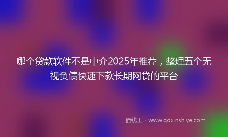 哪个贷款软件不是中介2025年推荐，整理五个无视负债快速下款长期网贷的平台