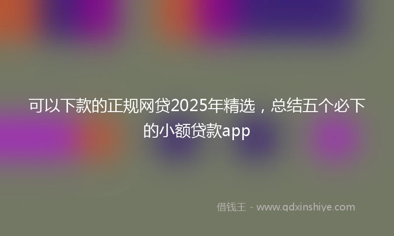 可以下款的正规网贷2025年精选，总结五个必下的小额贷款app