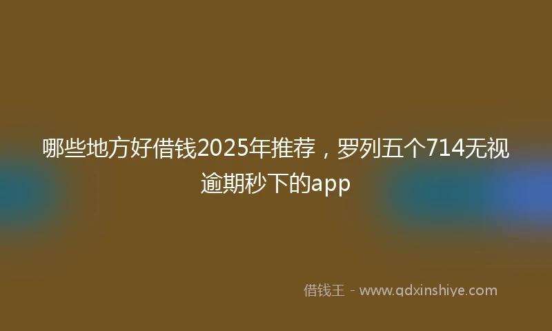 哪些地方好借钱2025年推荐，罗列五个714无视逾期秒下的app
