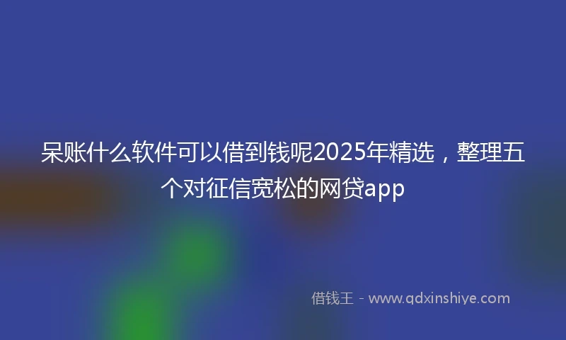 呆账什么软件可以借到钱呢2025年精选，整理五个对征信宽松的网贷app