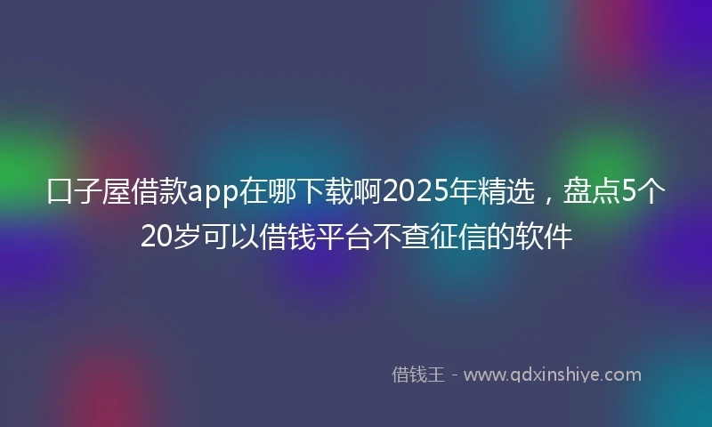 口子屋借款app在哪下载啊2025年精选，盘点5个20岁可以借钱平台不查征信的软件