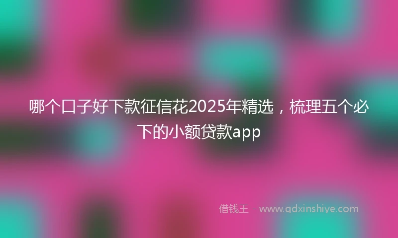 哪个口子好下款征信花2025年精选，梳理五个必下的小额贷款app