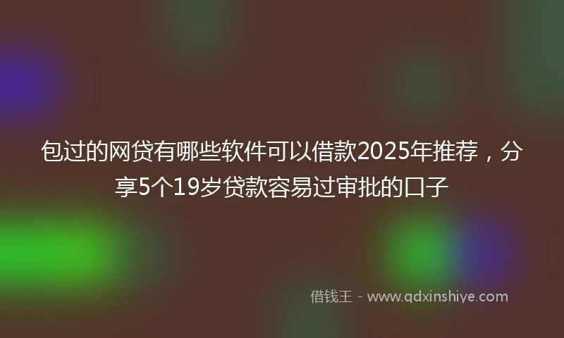 包过的网贷有哪些软件可以借款2025年推荐，分享5个19岁贷款容易过审批的口子