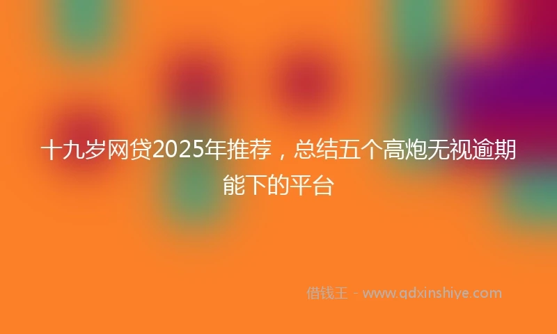 十九岁网贷2025年推荐，总结五个高炮无视逾期能下的平台