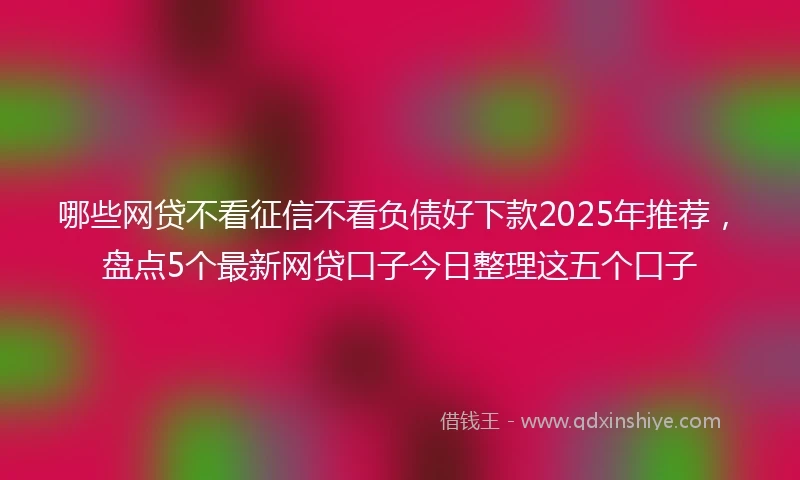 哪些网贷不看征信不看负债好下款2025年推荐，盘点5个最新网贷口子今日整理这五个口子