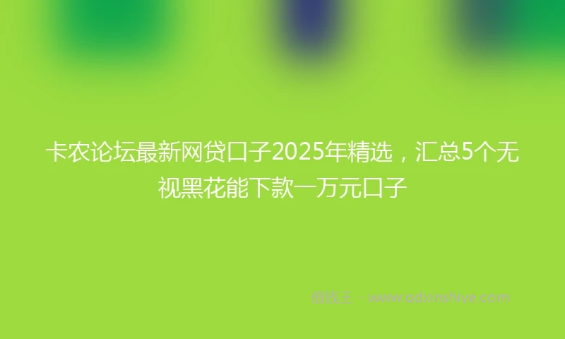 卡农论坛最新网贷口子2025年精选，汇总5个无视黑花能下款一万元口子