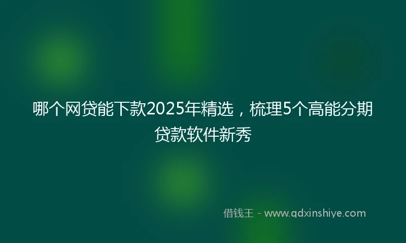 哪个网贷能下款2025年精选，梳理5个高能分期贷款软件新秀