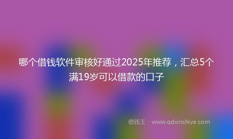 哪个借钱软件审核好通过2025年推荐，汇总5个满19岁可以借款的口子