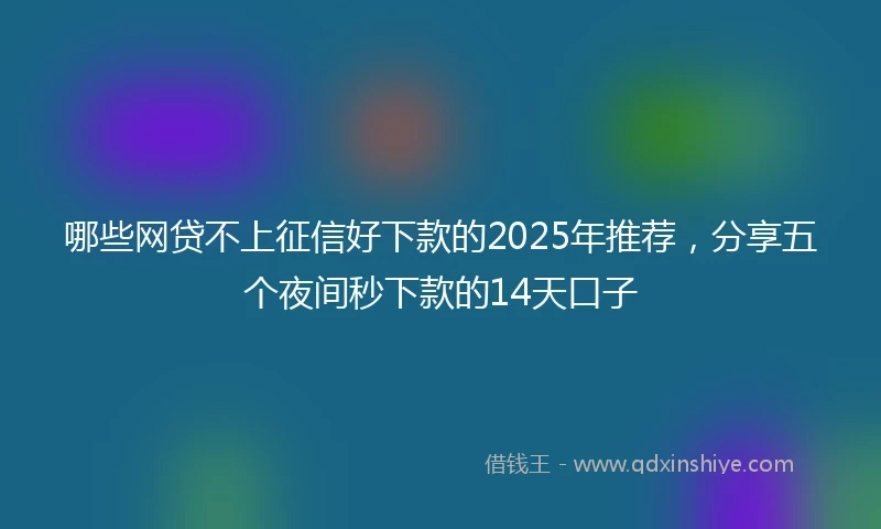 哪些网贷不上征信好下款的2025年推荐，分享五个夜间秒下款的14天口子